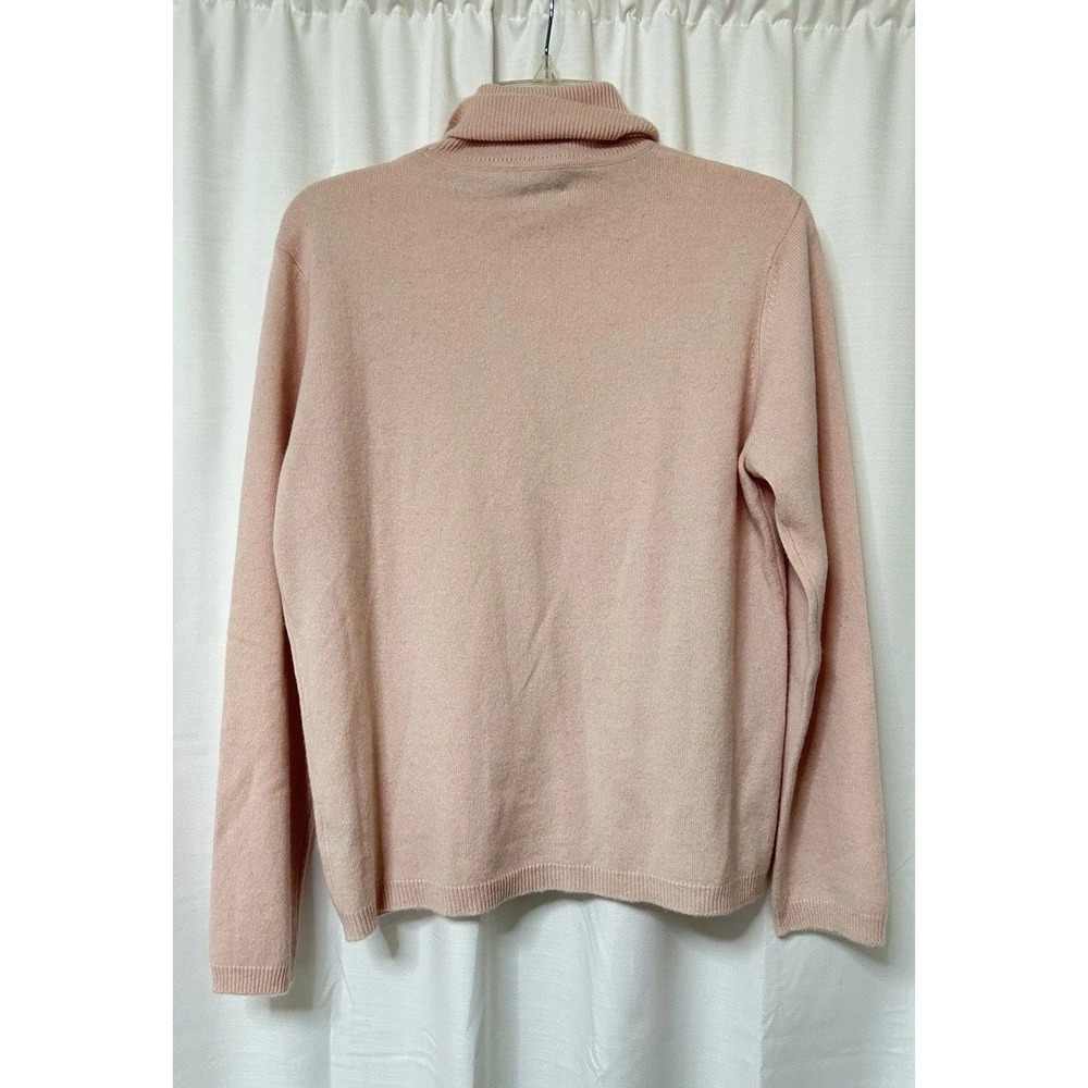 Ralph Lauren Pullover Sweater 100% Cashmere Large Pink Turtleneck Long Sleeve - Picture 4 of 4